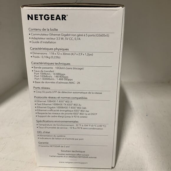 NETGEAR GS605NA 5-Port Gigabit Ethernet Unmanaged Switch - Picture 4 of 8